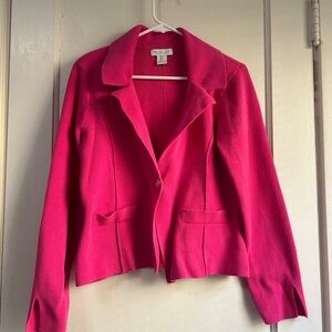 Women's Rachel Zoe Bright Pink Single-Button Blazer - Size Large